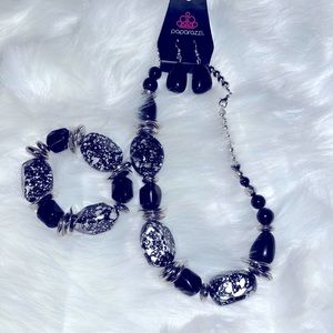 Paparazzi necklace earring and bracelet set, brand new